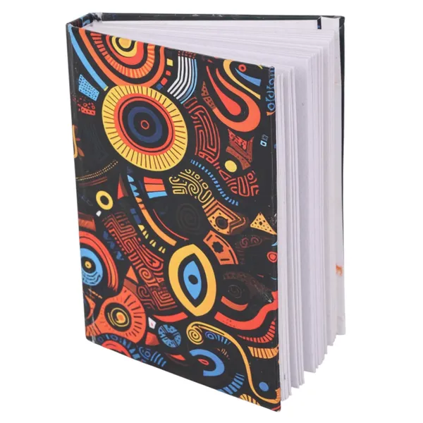 INDHA_Handmade_Recycled_Paper_Pocket_Diary_|_Upcycled_Printed_Motif_Cover_|_Eco-Friendly_Notebook_for_Office,_School_&_Gifting_|_50_Pages_|_3.5_x_5.0_Inches_|_Made_in_India_(Black_Abstrac_Art)