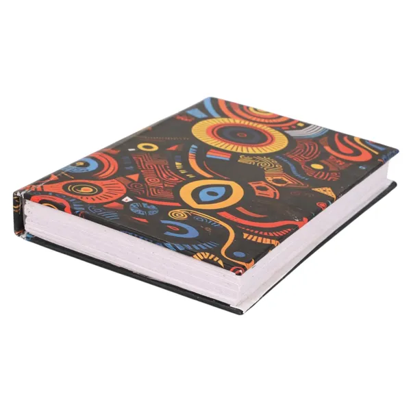 INDHA_Handmade_Recycled_Paper_Pocket_Diary_|_Upcycled_Printed_Motif_Cover_|_Eco-Friendly_Notebook_for_Office,_School_&_Gifting_|_50_Pages_|_3.5_x_5.0_Inches_|_Made_in_India_(Black_Abstrac_Art)