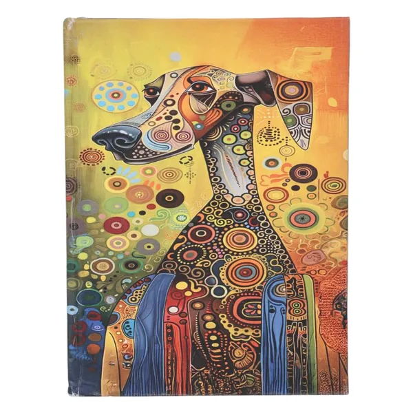 INDHA_Handmade_Recycled_Paper_Pocket_Diary_|_Upcycled_Printed_Motif_Cover_|_Eco-Friendly_Notebook_for_Office,_School_&_Gifting_|_50_Pages_|_3.5_x_5.0_Inches_|_Made_in_India_(Orange_Dog)