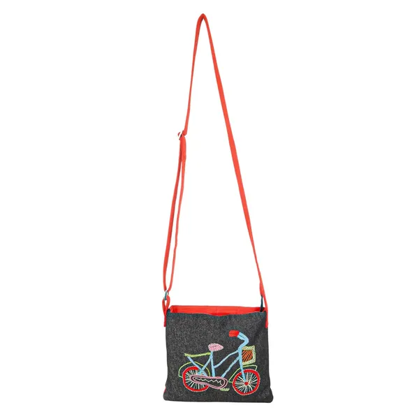 Indha_Handmade_Embroidered_Sling_Bag_|_Colourful_Bicycle_Motif_|_Black_Denim_Crossbody_Bag_for_Girls_(Ages_9�12)_|_Lightweight_Everyday_Casual_Sling_|_Handcrafted_Gift_for_Birthdays_&_Return_Gifts