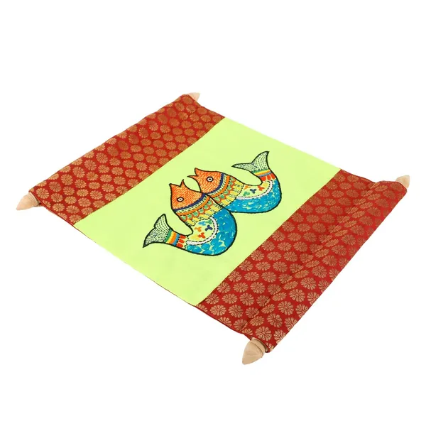 Indha_Hand-Embroidered_Wall_Scroll_|_Lime-Green_Dupion_Silk_with_Red_Brocade_|_Handmade_Wall_Hanging_with_Wooden_Finials_|_Gift-Ready_Ethical_Home_D�cor