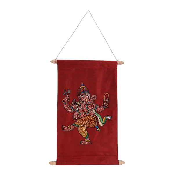 Indha_Hand-Embroidered_Lord_Ganesh_Motif_Scroll_|_Sacred_Wall_Art_on_Silk_in_Handcrafted_Gift_Box_|_Spiritual_Home_Decor_&_Gifting_|_Single_Unit_(32_x_28_cm)