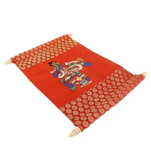 Indha_Handcrafted_Wall_Scroll_|_Maroon_Dupion_Silk_with_Gold_Brocade_Borders_|_Handmade_Home_D�cor_|_Wooden_Finials_|_Gift-Ready_Hanging_Scroll