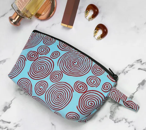 Indha_Hand_Block-Printed_Cotton_Utility_Pouch_|_Multipurpose_Travel_&_Makeup_Pouch_|_Abstract_Spiral_Print_|_Cosmetic,_Stationery_Organizer_|_Handmade_by_Indian_Artisans