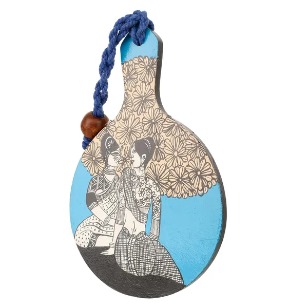 Indha_Hand-Painted_Wooden_Wall_Hanging_|_Small_Handmade_Home_D�cor_Accent_|_Folk_Art_Gift_for_Living_Room,_Bedroom_&_Office_|_Eco-Friendly_&_Made_in_India