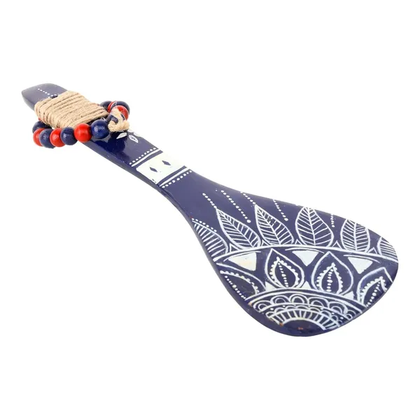 Indha_Hand-Painted_Wooden_Spoon_D�cor_|_Tribal-Inspired_Art_|_Beads_&_Jute_Detailing_|_Wooden_Wall_Accent_|_Unique_Souvenir_Gift_(Black_Tribal_Inspiared)