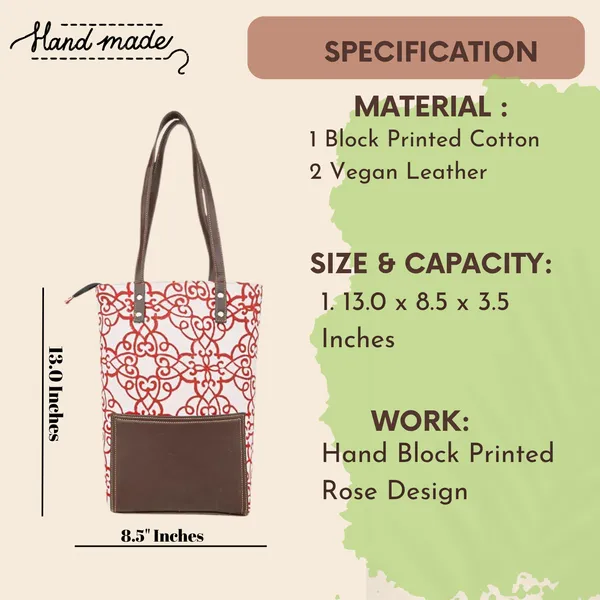 Indha_Handmade_Canvas_Tote_Bag_for_Women_|_Red_Motif_Hand_Block_Print_with_Brown_Vegan_Leather_Patch_|_Spacious_Everyday_Shoulder_Bag_|_Work,_College_&_Shopping_Tote