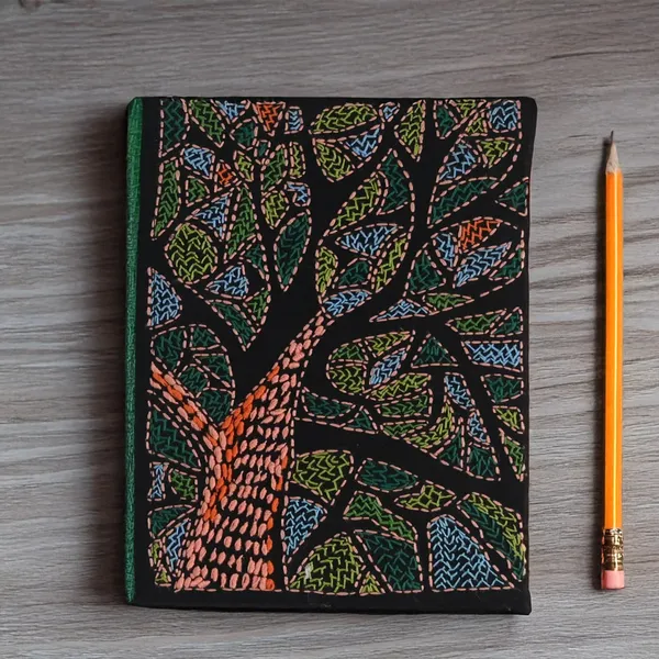 Black_Handcrafted_Recycled_Paper_Diary_Tree_Embroidery