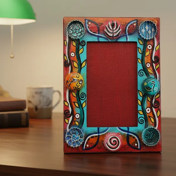 INDHA_Hand_Painted_Multicolor_Doodle_Art_Print_Photo_Frame