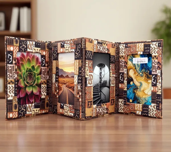 Indha_Fold-Out_Table_Top_Keepsake_Photo_Frame_|_African_Motif_Print_|_Dupion_Silk_Finish_|_Handmade_Desk_Décor_&_Pick-Me-Up_Gift_(5_×_7_Inches)