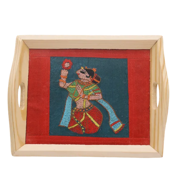 ndha_Hand_Embroidered_Woman_with_Mirror_Motif_Pine_Wood_Tray_|_Decorative_Serving_Tray_|_Home_Décor_Accent_|_Gift_for_All_Occasions