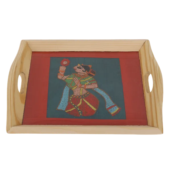 ndha_Hand_Embroidered_Woman_with_Mirror_Motif_Pine_Wood_Tray_|_Decorative_Serving_Tray_|_Home_Décor_Accent_|_Gift_for_All_Occasions