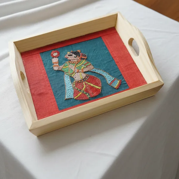 ndha_Hand_Embroidered_Woman_with_Mirror_Motif_Pine_Wood_Tray_|_Decorative_Serving_Tray_|_Home_Décor_Accent_|_Gift_for_All_Occasions