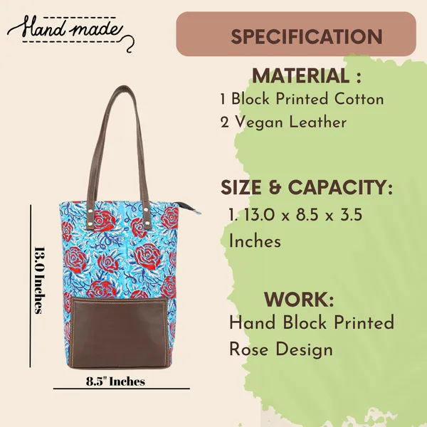 Indha_Printed_Canvas_Tote_Bag_for_Women_|_Sky_Blue_&_Red_Floral_Hand_Block_Print_|_Brown_Vegan_Leather_Appliqu�_|_Lightweight_Everyday_Shoulder_Bag_for_Work,_College_&_Shopping