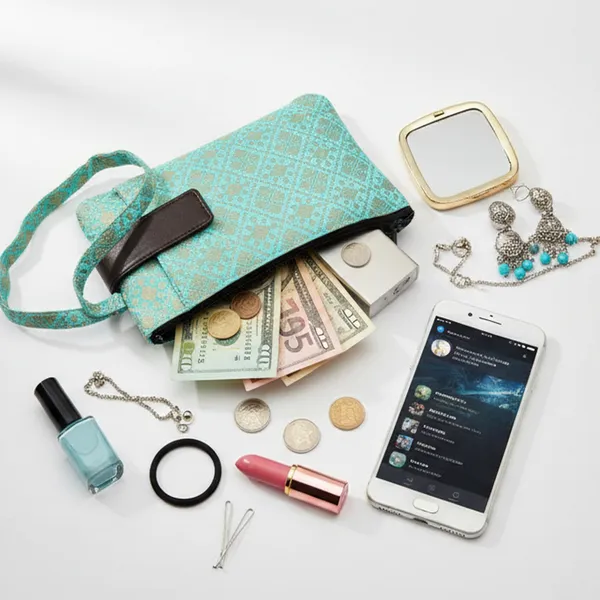 Indha_Handcrafted_Mobile_Case_for_Women_�_Green_&_Golden_Silk_Brocade_Wristlet_Pouch_|_Mini_Wallet_with_Mobile_Compartment_|_Slim_Phone_Pouch_for_Cash,_Cards_&_Essentials_|_Handmade_in_India
