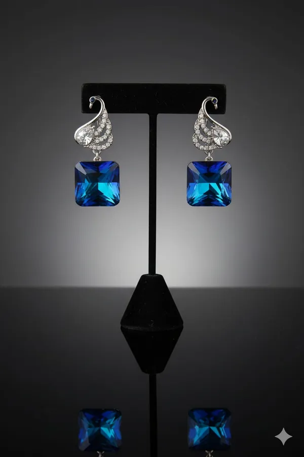 Royal_Blue_Emerald-Cut_Drop_Earrings_with_Pave_Swan_Motif
