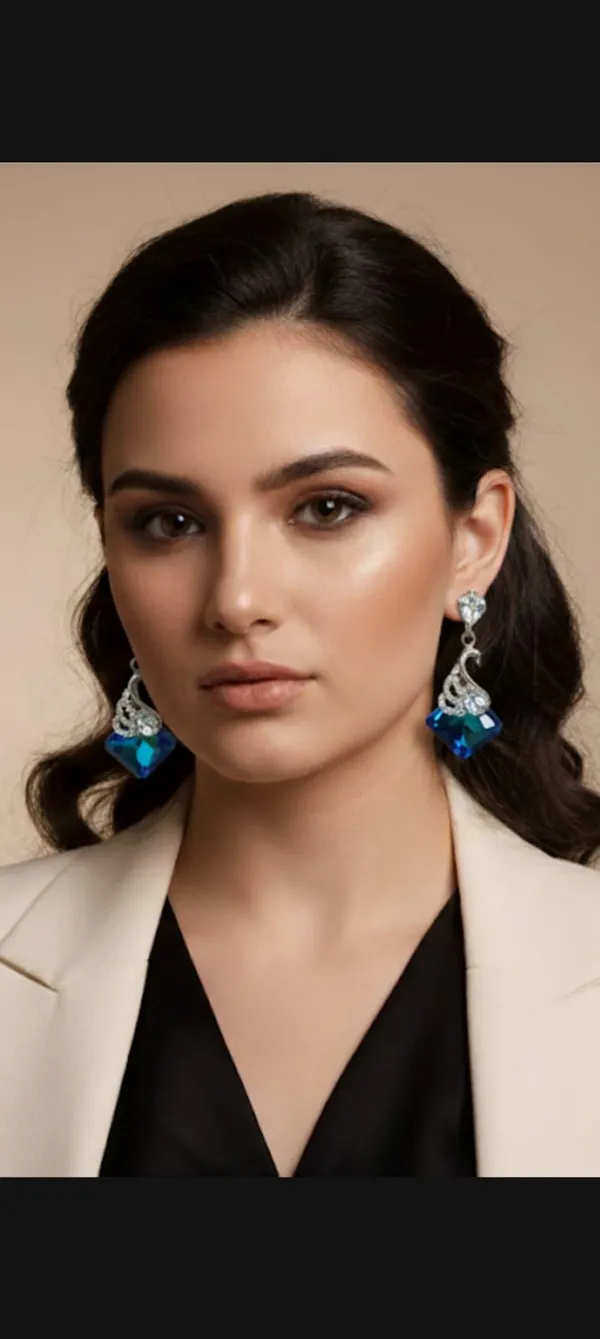Royal_Blue_Emerald-Cut_Drop_Earrings_with_Pave_Swan_Motif