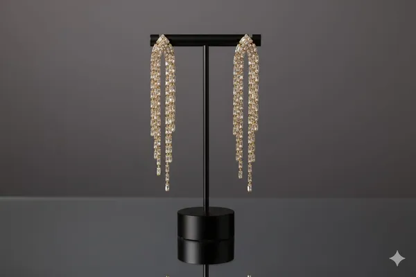 Gatsby_Glamour"_Long_Chain_Tassel_Dangle_Earrings_(or_Dripping_Crystal_Tassel_Earrings)