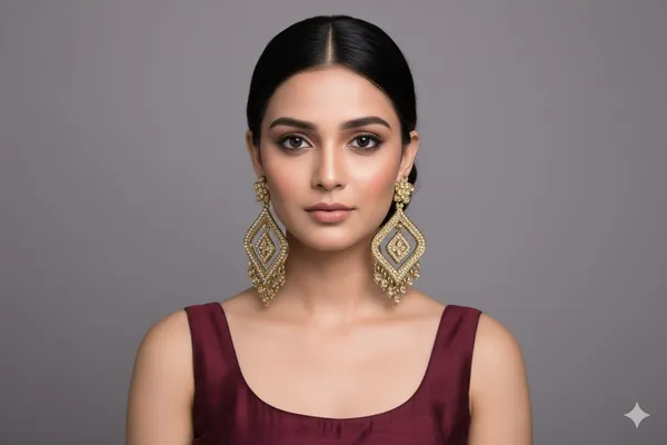 The_'Heirloom_Elegance'_Ornate_Gold-Tone_Drop_Earrings_(or_Kundan/Polki-Inspired_Regal_Dangler_Earrings)