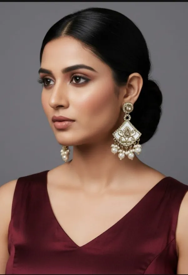 'Royal_Petal'_White_Meenakari_and_Pearl_Drop_Earrings_(or_Enamel_and_Faux_Pearl_Kundan-Style_Danglers)