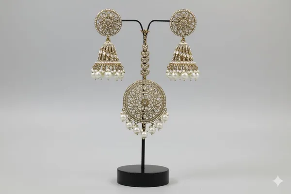The_'Timeless_Bride'_Traditional_Pearl_Jhumka_Earrings_(or_Ornate_Filigree_Dome_Dangler_Jhumkis)