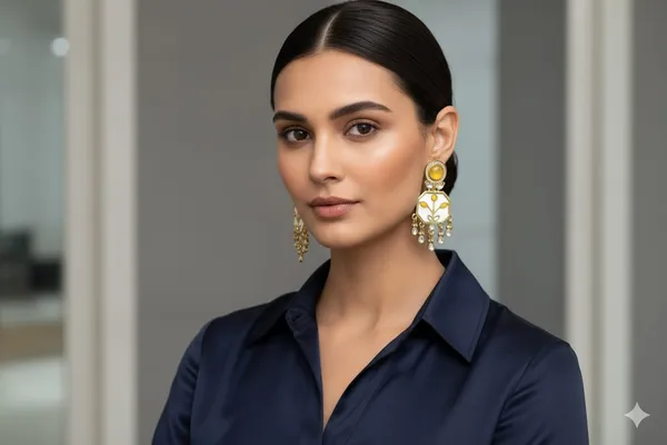 The_'Marigold_Bloom'_Yellow_Stone_and_White_Meenakari_Earrings