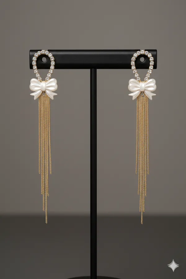 The_'Chic_Bow'_Crystal_Loop_and_Chain_Tassel_Earrings