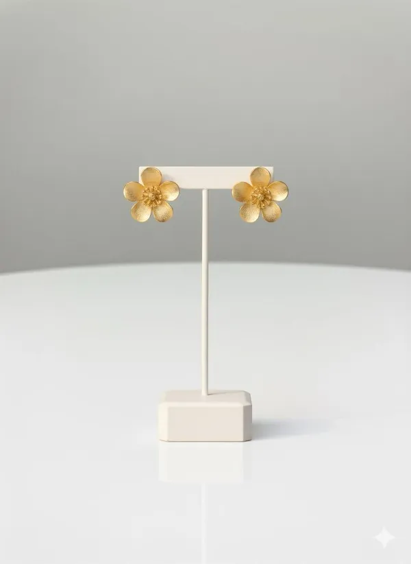 Golden_Luxurious_Plated_Cz_Frame_Drop_Earrings_With_Smoky_Topaz_Stone