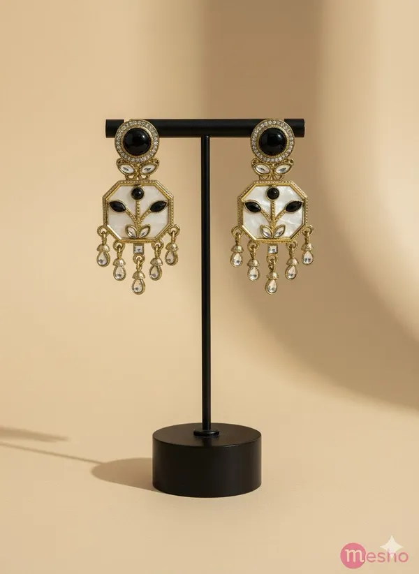 Black_And_White__Bold_Ethnic_Chandelier_Earrings