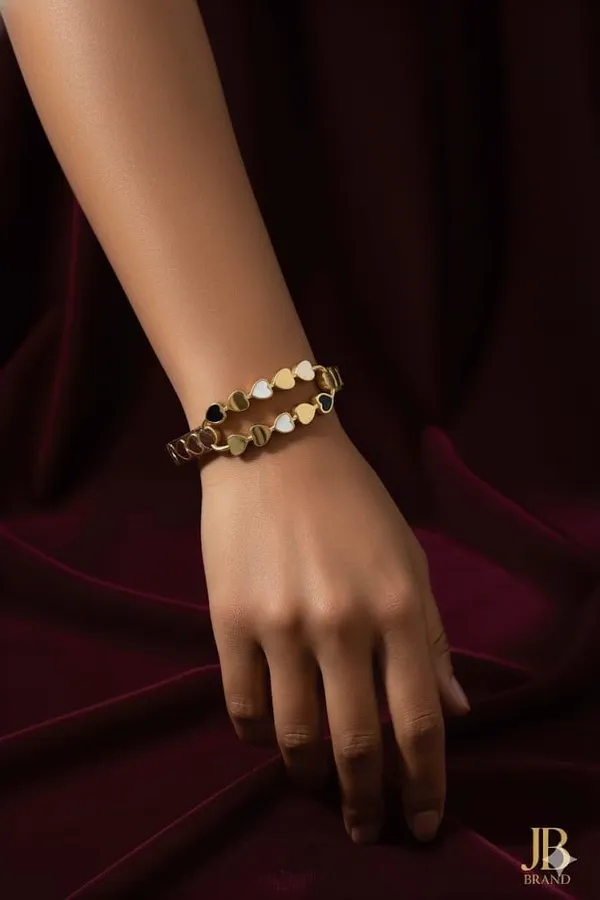 Golden_Romantic_Double_Row_Heart_Bangle_Bracelet