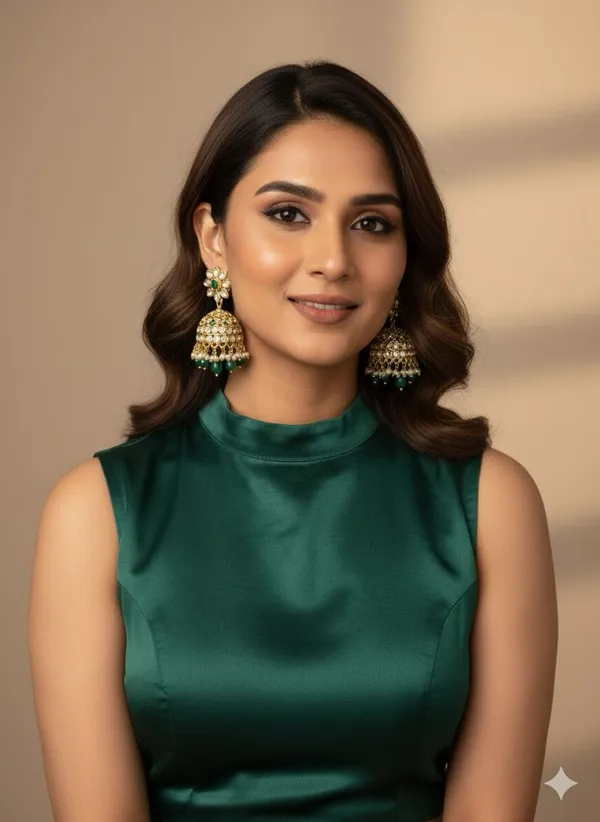 Green_Glam_Gold_Plated_(Cz)_Drop_Earrings_With_Smoky_Topaz_Stone