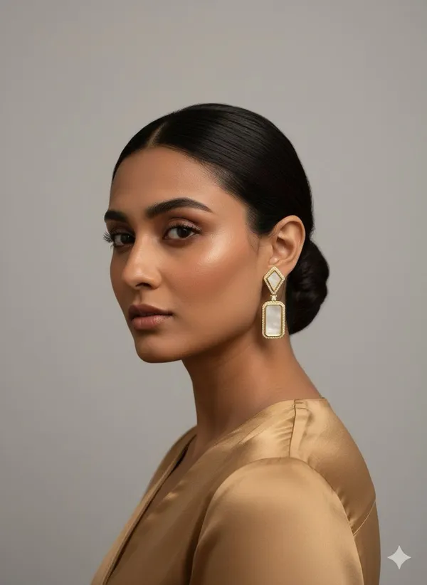 White_Luxurious_Mother_Of_Pearl_Geometric_Drop_Earrings_With_Paved_Crystal_Halo