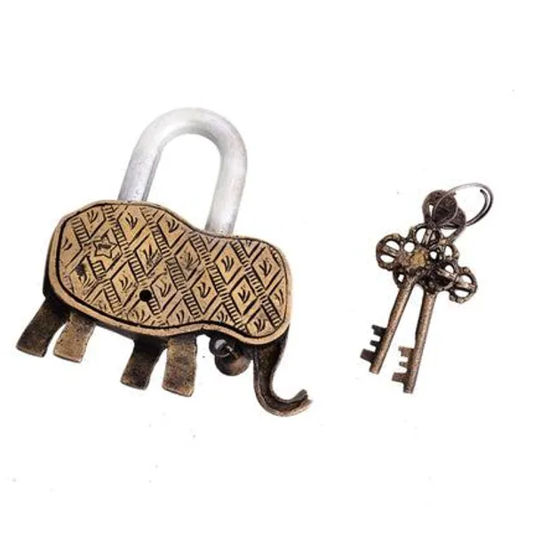 Golden_Brass_Elephant_Door_Lock_With_Three_Brass_Keys