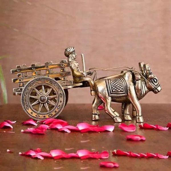 Golden_Brass_Double_Bullock_Cart_For_Home_Decor