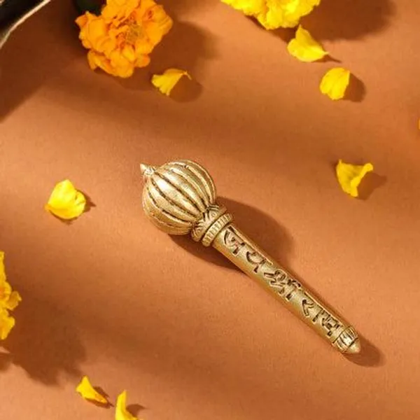 Golden_Brass_Handcrafted_Hanuman_Mace/Gada_Strength_&_Devotion