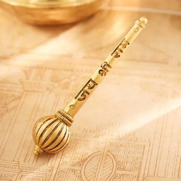 Golden_Brass_Handcrafted_Hanuman_Mace/Gada_Strength_&_Devotion