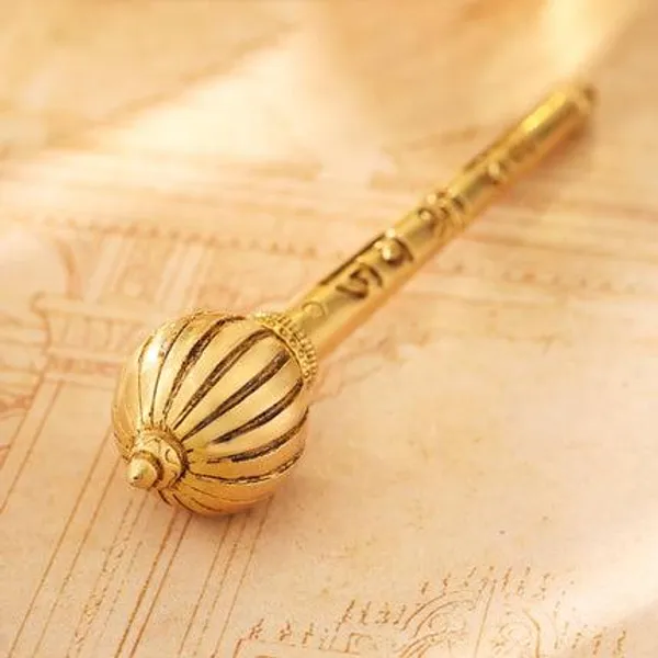 Golden_Brass_Handcrafted_Hanuman_Mace/Gada_Strength_&_Devotion