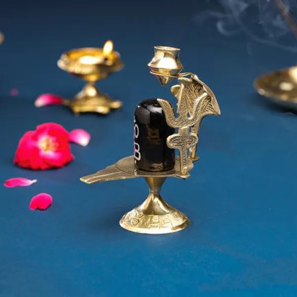 Golden_Brass_Stone_Shivling_Idol