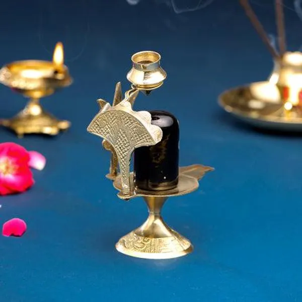Golden_Brass_Stone_Shivling_Idol