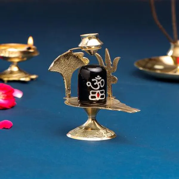 Golden_Brass_Stone_Shivling_Idol
