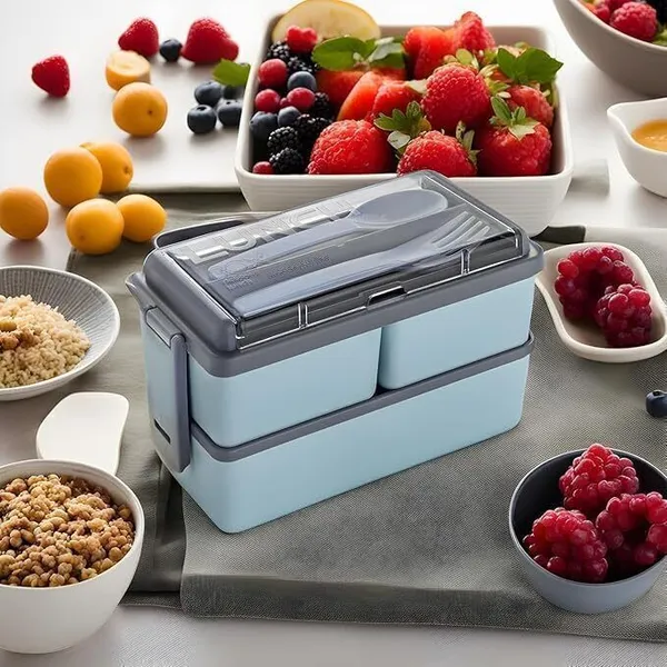 Grey_Plastic_2-Tier_Bento_Lunch_Box_(1400_Ml)