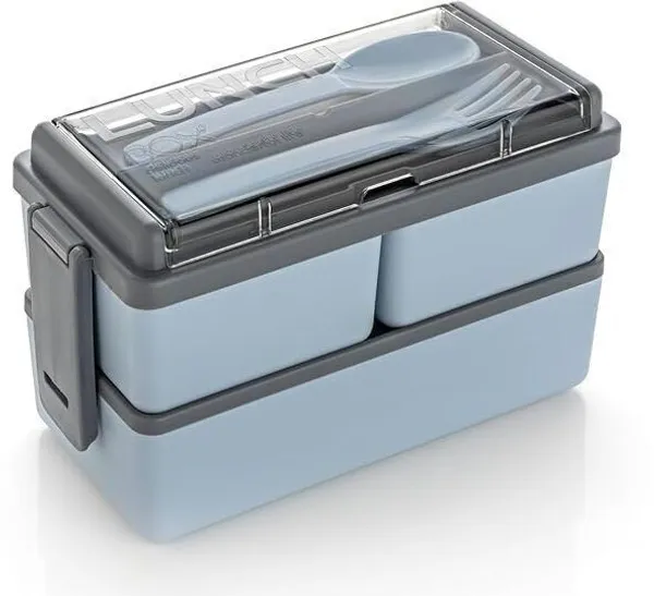 Grey_Plastic_2-Tier_Bento_Lunch_Box_(1400_Ml)