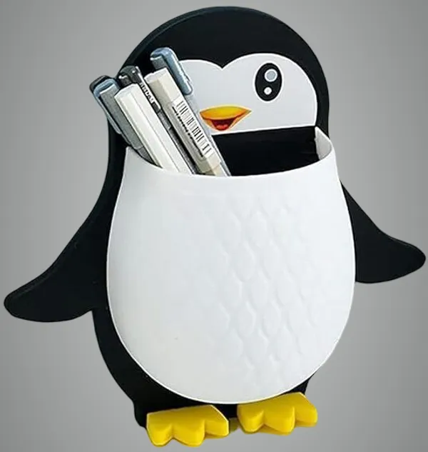 Black_Plastic_Penguin_Self_Adhesive_Toothbrush_Holder