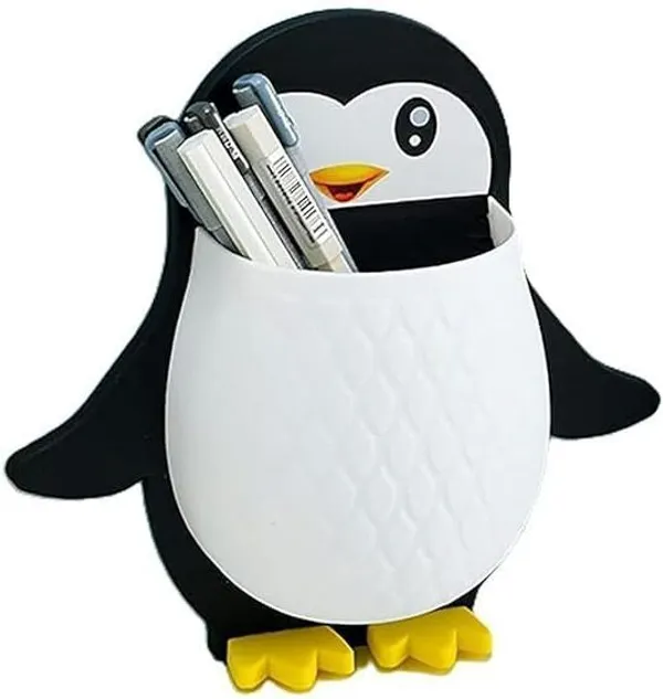 Black_Plastic_Penguin_Self_Adhesive_Toothbrush_Holder