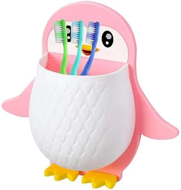 Black_Plastic_Penguin_Self_Adhesive_Toothbrush_Holder