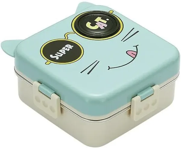 Green_Plastic_Cute_Cat_Bento_Lunch_Box_With_Spoon_(750_Ml)