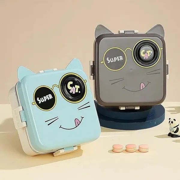Green_Plastic_Cute_Cat_Bento_Lunch_Box_With_Spoon_(750_Ml)