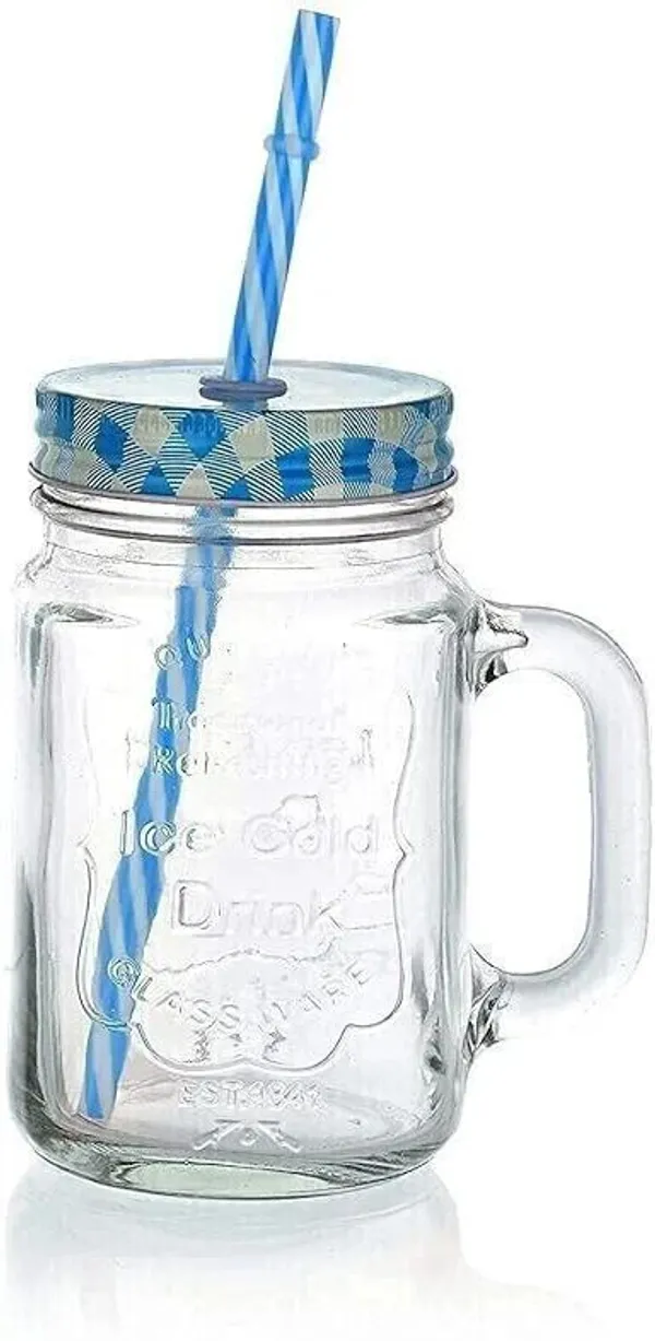 White_Glass_Frosty_Mason_Jar_With_Handle,_Lid_&_Straw_(500_Ml)