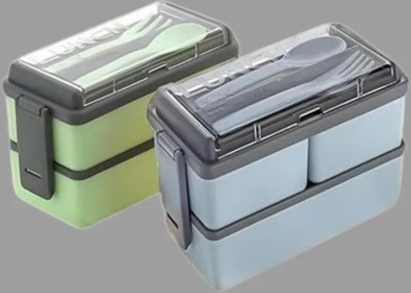 Multicolor_Plastic_Leakproof_Lunch_Boxes_With_Cutlery_(1400_Ml)_(Pack_Of_2)