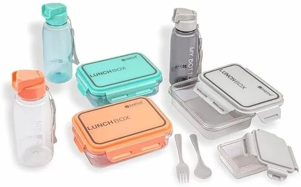 Grey_Plastic_Food-Grade_Plastic_Lunch_Box_Set_(1200_Ml)